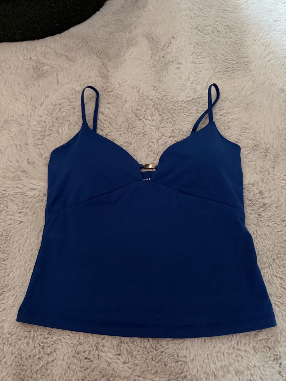 Abercrombie Blue Spaghetti Strap Cami Top with built in bra size M